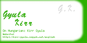 gyula kirr business card